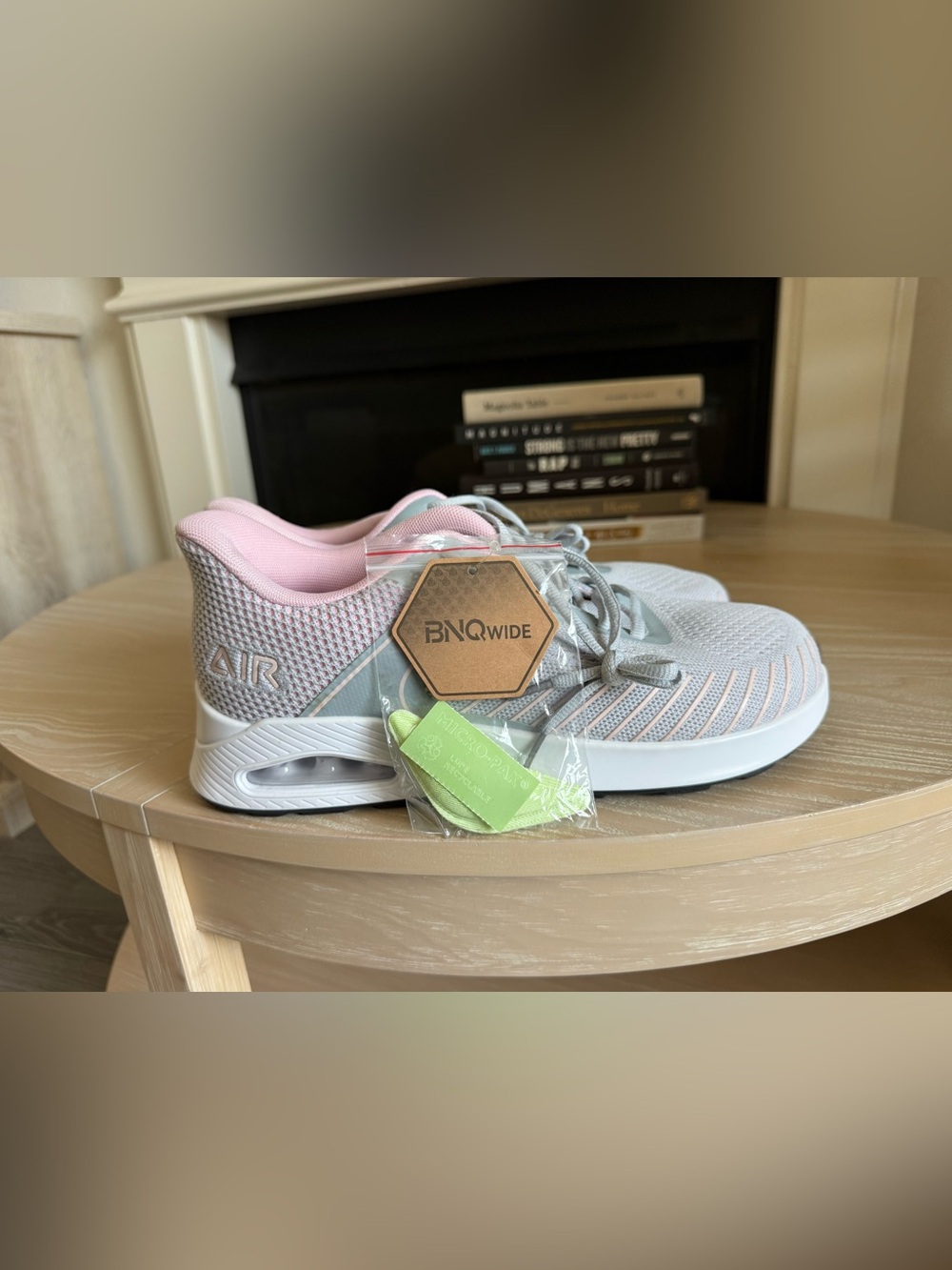 BNQ|Women’s Light Gray & Pink Athletic Sneakers,Orthotic slip on tennis shoe NEW - Picture 10 of 16